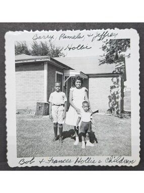 Vintage Photo Black White Three African American Children Outside Siblings Found